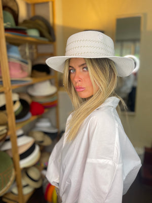 Ouvrir l&#39;image dans le diaporama, Canotier paille souple - Modèle Luana

