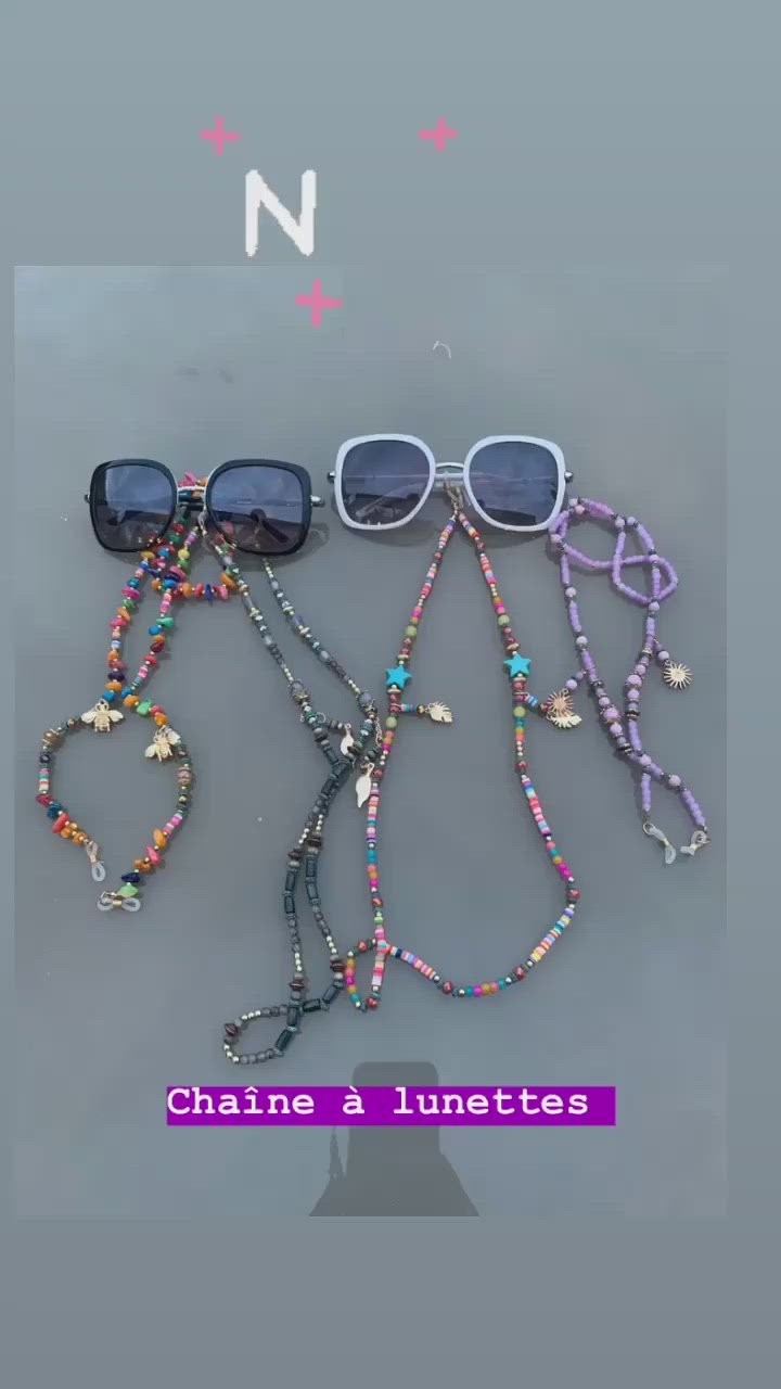 chaine de lunettes perles multicolore accessoire femme