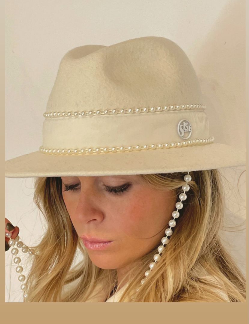 Chapeau fedora perles - Modèle Aure