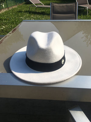 chapeau laine ecru  modele Elena hat chapeau by saje accessoires femme ete  wedding event tsniout