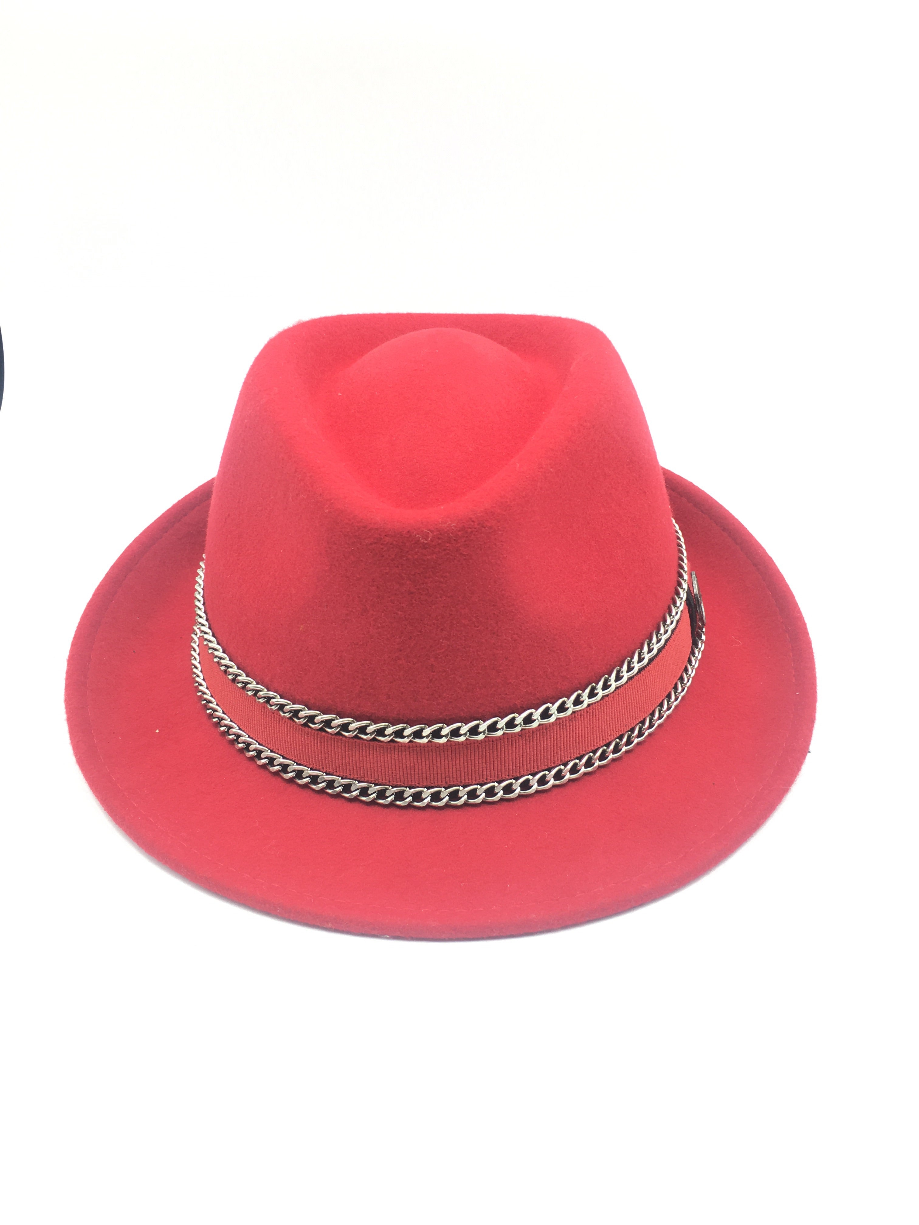 chapeau borsalino chaine rock personnalisé evenement mariage accessoire chapeau laine 