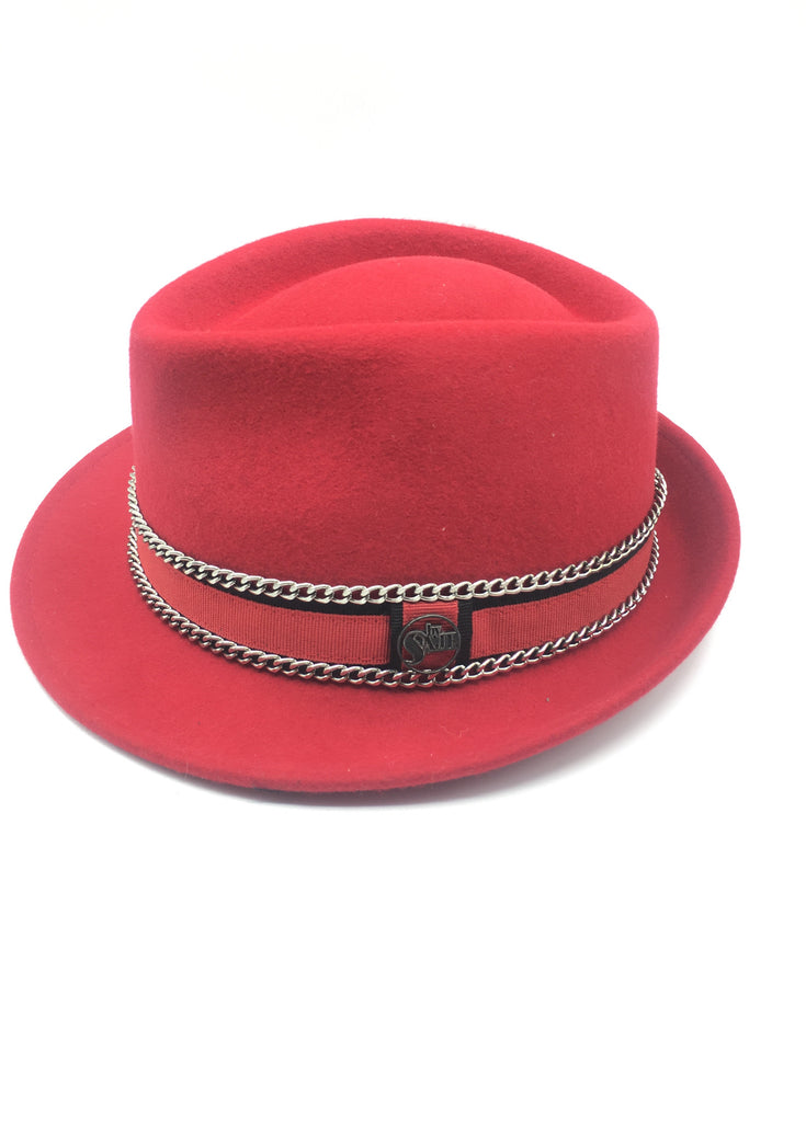 chapeau borsalino chaine rock personnalisé evenement mariage accessoire chapeau laine 